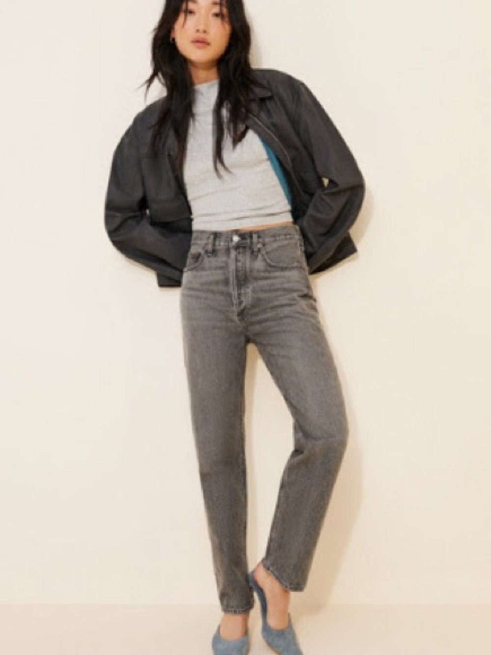 AGOLDE 90's Pinch Crop Women’s Jeans Size 31 Faded Black